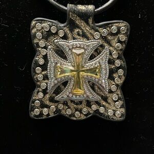 Cross Leather Pendant